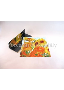H.C.021-0526 Szemüvegtörlő kendő Van Gogh: Napraforgók, 20x20 cm