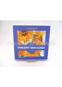 H.C.026-0103 Papírszalvéta díszdobozban 20 db-os Van Gogh: Napraforgók, 33x33 cm