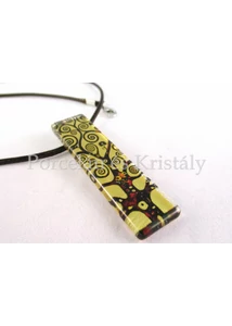 Nagy medál, álló téglalap, Klimt: Életfa, 6x1,5 cm