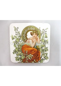 P.P.W6S58-12830 Parafa poháralátét Mucha: Topáz, 10x10 cm