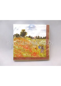 R2S.414MON2 Papírszalvéta Monet: Pipacsmező, 33x33 cm, 20 db-os