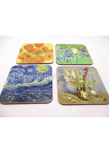 T.L.C.LP94454 Parafa poháralátét szett 4 db-os Van Gogh, 10x10 cm