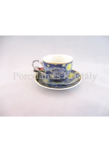H.C.830-8310 Porcelán Mokkacsésze + alj, Van Gogh: Csillagos éj