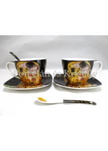 P.P.W6B60-11598 Porcelán mini-tea szett 2 személyes, 6 részes, Klimt: Csók 