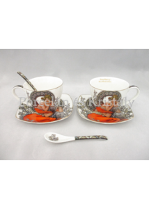 P.P.W6S60-17071 Porcelán mini-tea szett 2 személyes, 6 részes, Mucha: Topáz
