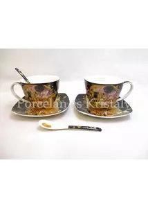P.P.W8KL360-22406 Porcelán mini-tea 2 személyes, 6 részes, Klimt: Csók 