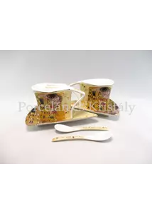 P.P.W9KL434-09206 Porcelán Nonfiguratív mini-tea szett 2 személyes, 6 részes, Klimt: Csók