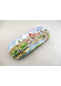 CZW.SZTOKKE-BU03 Szemüvegtok törlőkendővel Budapest Montázs, 4x16x6 cm   