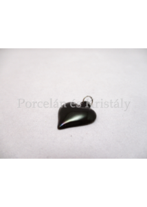 10448 Szív medál fekete eosin, 2,5x2 cm