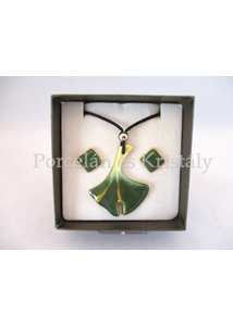 8420 Ginkgo ékszer szett zöld, 2 részes