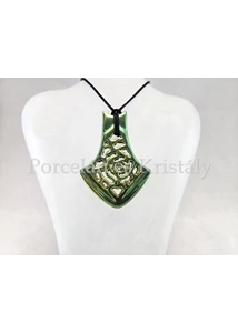 Zillah medál Zöld eosin, Zoób ékszer, 8x6 cm 