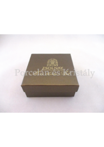 Zsolnay logós ékszerdoboz barna, 3,5x8,7x8,7 cm