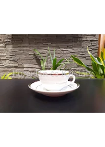 9100/3384 Fehér-Platina Mokkacsésze + alj  9100/3384 Fehér-Platina Mokkacsésze + alj