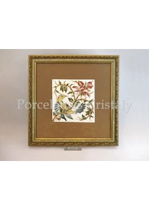 10513/3/8635 Falikép virágos-madaras, 15x15 cm