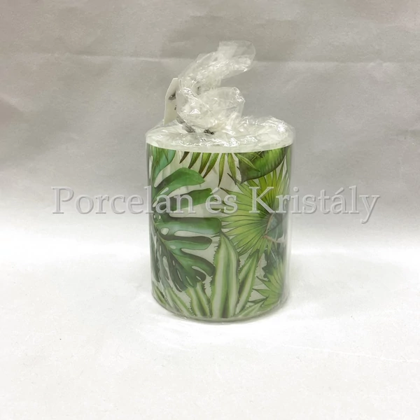 AMB.19210940 Tropical Leaves átvilágítós gyertya 9x7,5cm