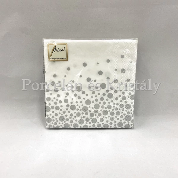 AMB.12508821 Sparkling Dots Silver papírszalvéta 25x25cm, 20db-os