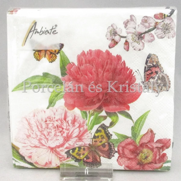 AMB.12511275 Bazsarózsák papírszalvéta 25x25 cm, 20 db-os