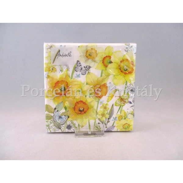 AMB.12512690 Tavaszi nárciszok papírszalvéta 25x25 cm, 20 db-os 