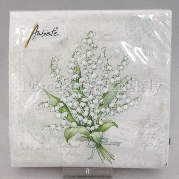AMB.12512830 Gyöngyvirág tavaszi papírszalvéta 25x25 cm, 20 db-os