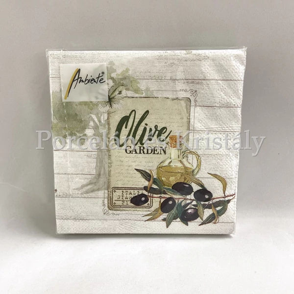 AMB.12512950 Olive Garden papírszalvéta 25x25cm, 20db-os
