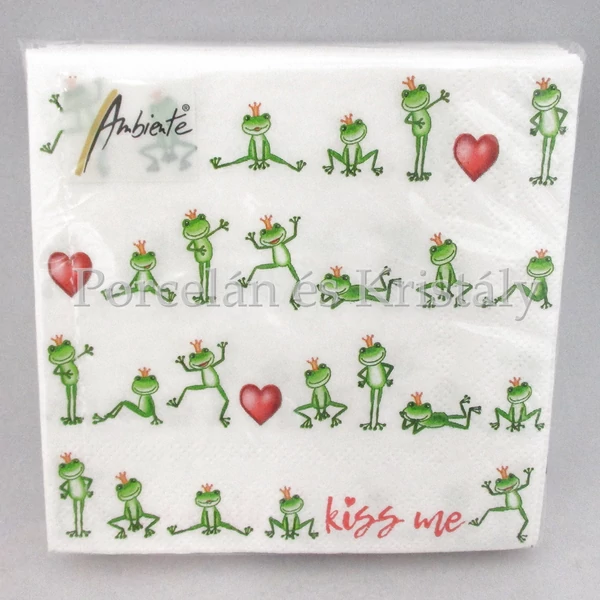 AMB.12513050 Csókold meg a békát papírszalvéta 25x25 cm, 20 db-os