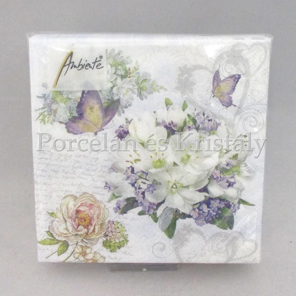 AMB.12514085 Szeretett virágok papírszalvéta 25x25 cm, 20 db-os