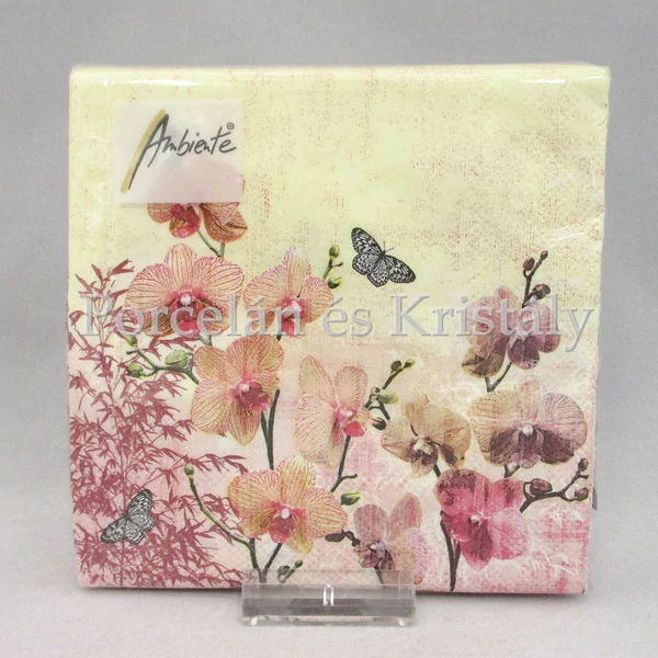 AMB.12514215 Keleti orchideák papírszalvéta 25x25 cm, 20 db-os