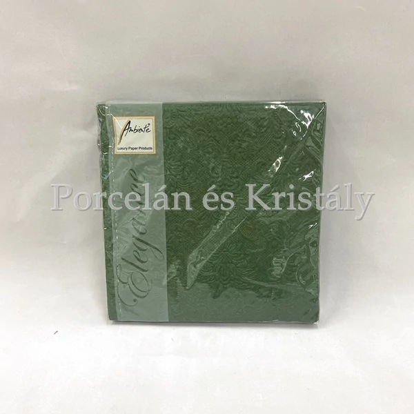 AMB.13304939 Elegance dark green papírszalvéta 33x33cm, 15db-os
