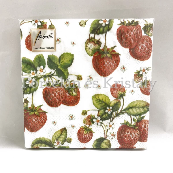 AMB.13306770 Stawberry Plant papírszalvéta 33x33cm, 20db-os