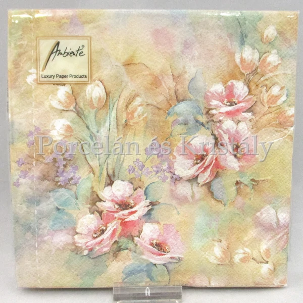 AMB.13307660 Virágos romantika papírszalvéta 33x33 cm, 20 db-os