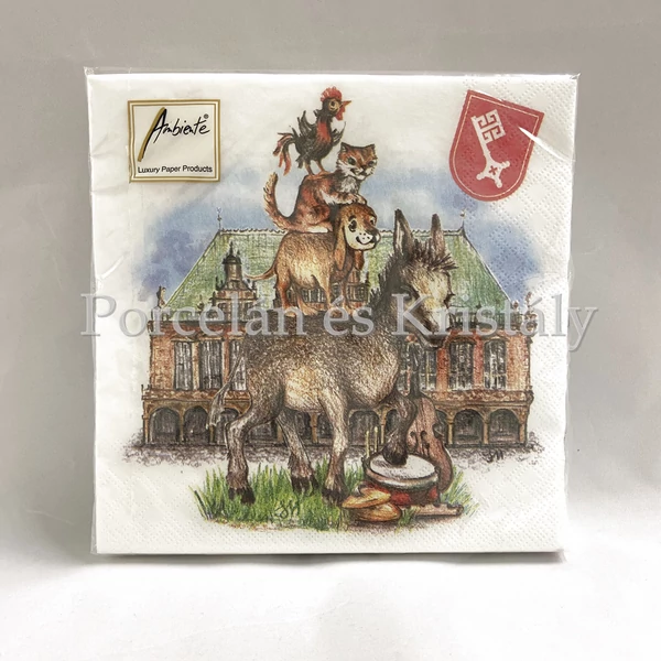 AMB.13308860 Bremer Stadtmusikanten papírszalvéta 33x33cm, 20db-os