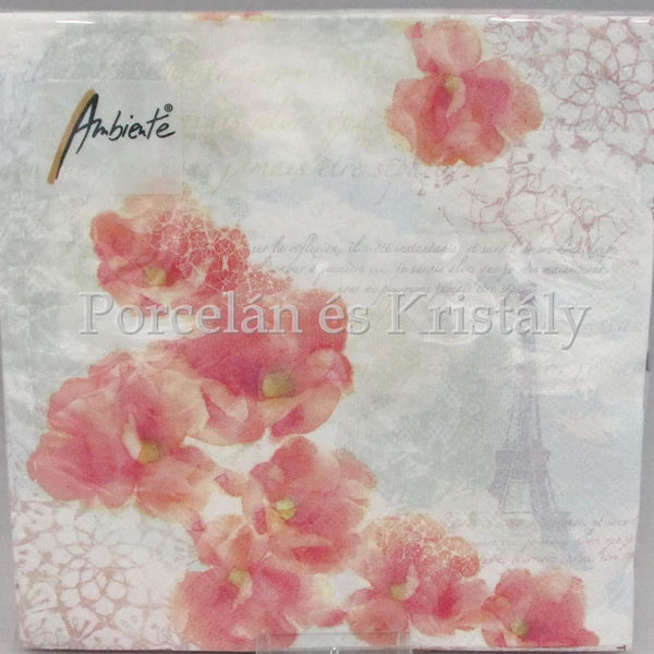 AMB.13308940 Rózsaszín orchideák papírszalvéta 33x33 cm, 20 db-os
