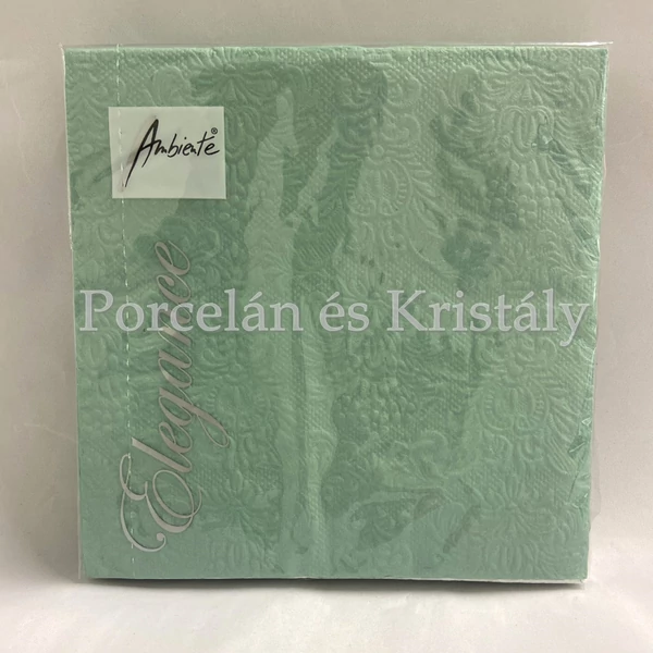 AMB.13311110 Elegance pale aqua dombornyomott papírszalvéta 33x33cm, 15db-os