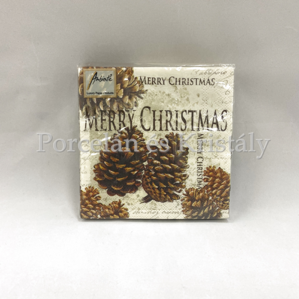 AMB.32505020 Cones karácsonyi papírszalvéta 25x25cm, 20db-os