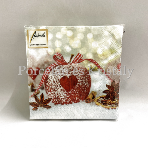 AMB.32510560 Heart On Apple karácsonyi papírszalvéta 25x25cm, 20db-os