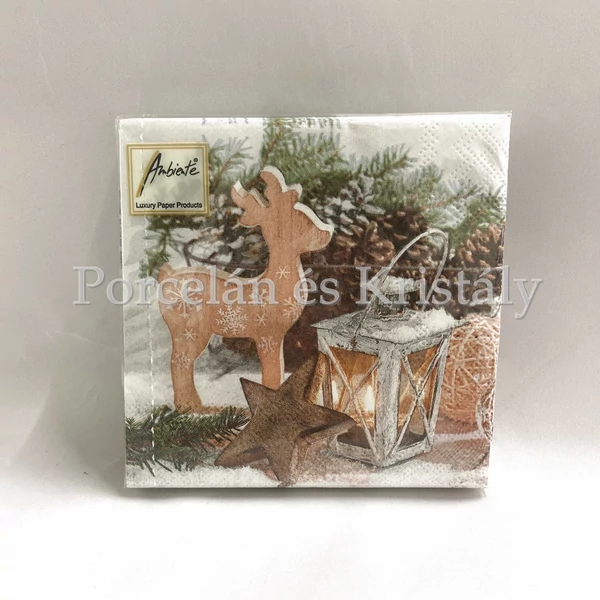 AMB.32510800 Winter Time karácsonyi papírszalvéta 25x25cm, 20db-os