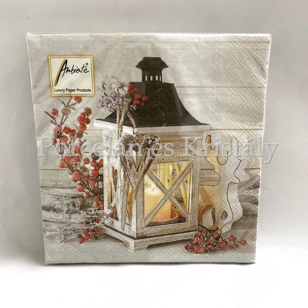 AMB.33304620 Lantern karácsonyi papírszalvéta 33x33cm, 20db-os