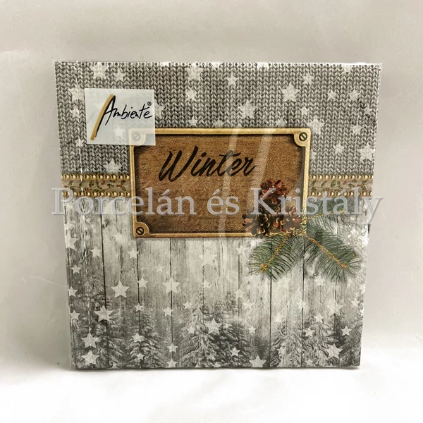 AMB.33312105 Winter karácsonyi papírszalvéta 33x33cm, 20db-os