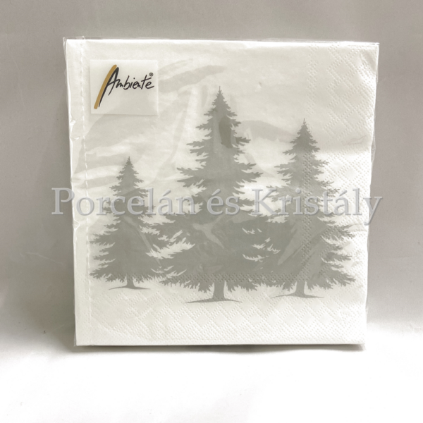 AMB.33312305 Tree Silhouette Silver karácsonyi papírszalvéta 33x33cm, 20db-os