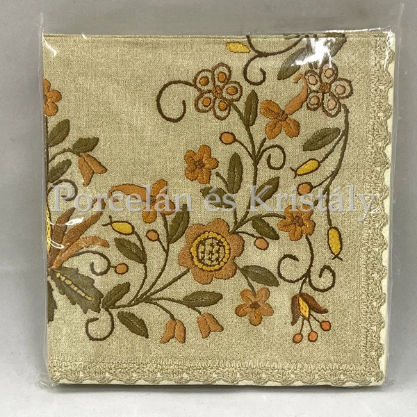 VRP-BÉZS-BARNA/HÍMZETT Magyaros papírszalvéta 33x33cm, 15db-os