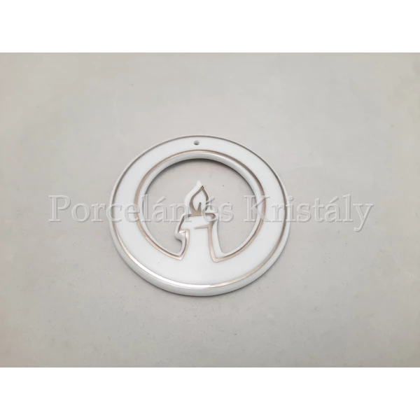 9523/3003 Platina Gyertya karácsonyfadísz, 6,2 cm 