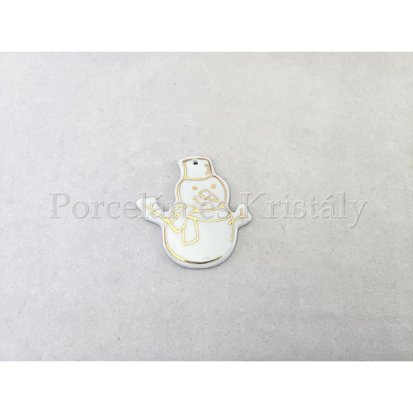 9523/3002 Arany Hóember karácsonyfadísz, 6x5,5 cm 