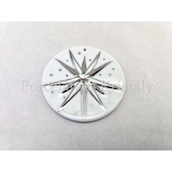 9523/3003 Platina Csillag karácsonyfadísz, 6 cm 