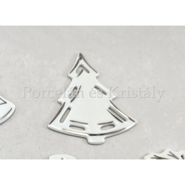 9523/3003 Platina Fenyőfa karácsonyfadísz, 7,5x6,5 cm 