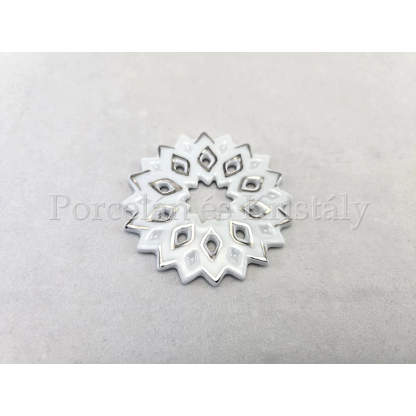 9523/3003 Platina Hópehely karácsonyfadísz, 6 cm 