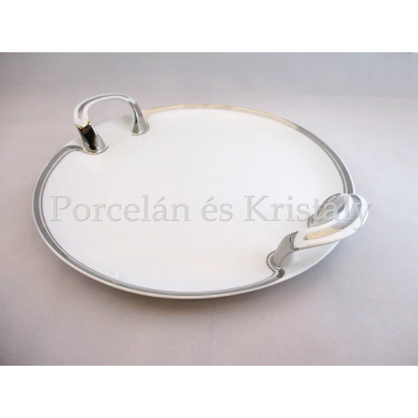 101/3003 Holdfény-Platina Süteményestál 2 füles 5,5x33,5x31 cm