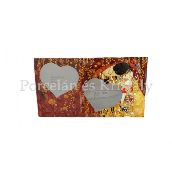 H.C.044-5041 Üveg duplaképes képkeret Klimt: Csók, 15x27x0,5 cm