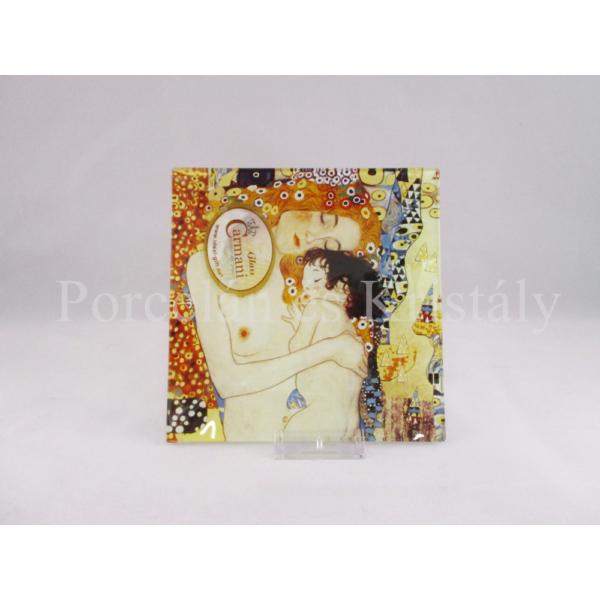 H.C.198-1006 Üvegtál Klimt: Anya gyermekével,  0,5x13x13 cm