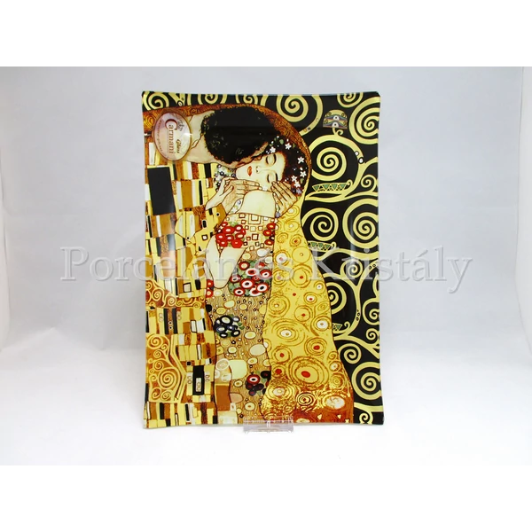 H.C.198-1051 Üvegtál Klimt Csók, 2x28x20 cm