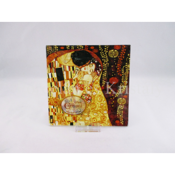 H.C.198-1071 Üvegtál Klimt: Csók, 0,5x13x13 cm